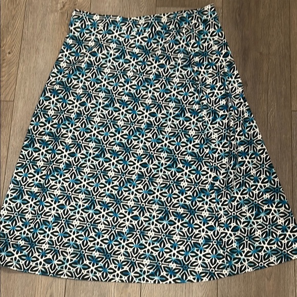 Kasper Women’s Blue Stretch Midi A-Line Skirt Size Large - Picture 1 of 8